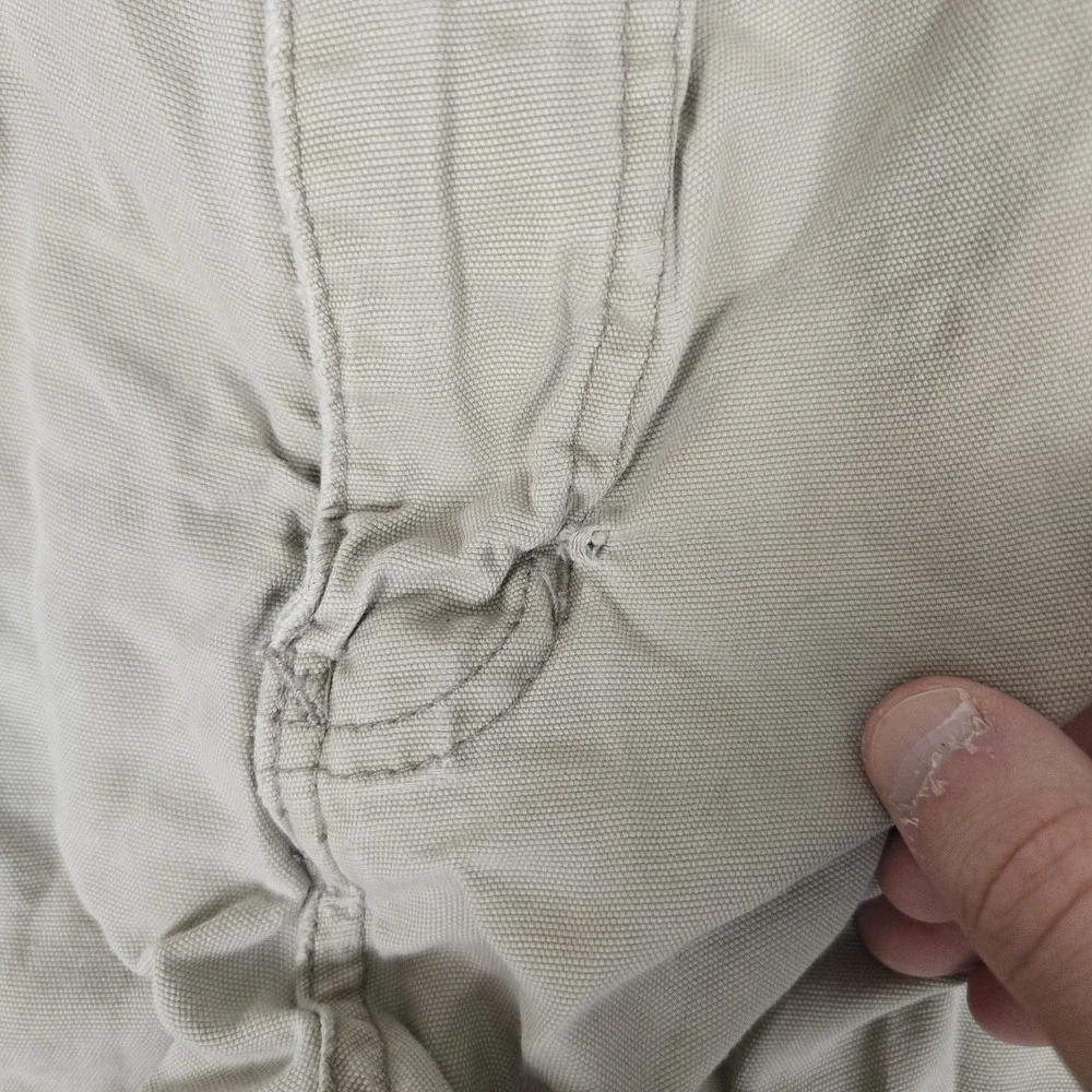Abercrombie & Fitch Cargo Shorts 34 Beige Vintage Fatigues Military Distressed